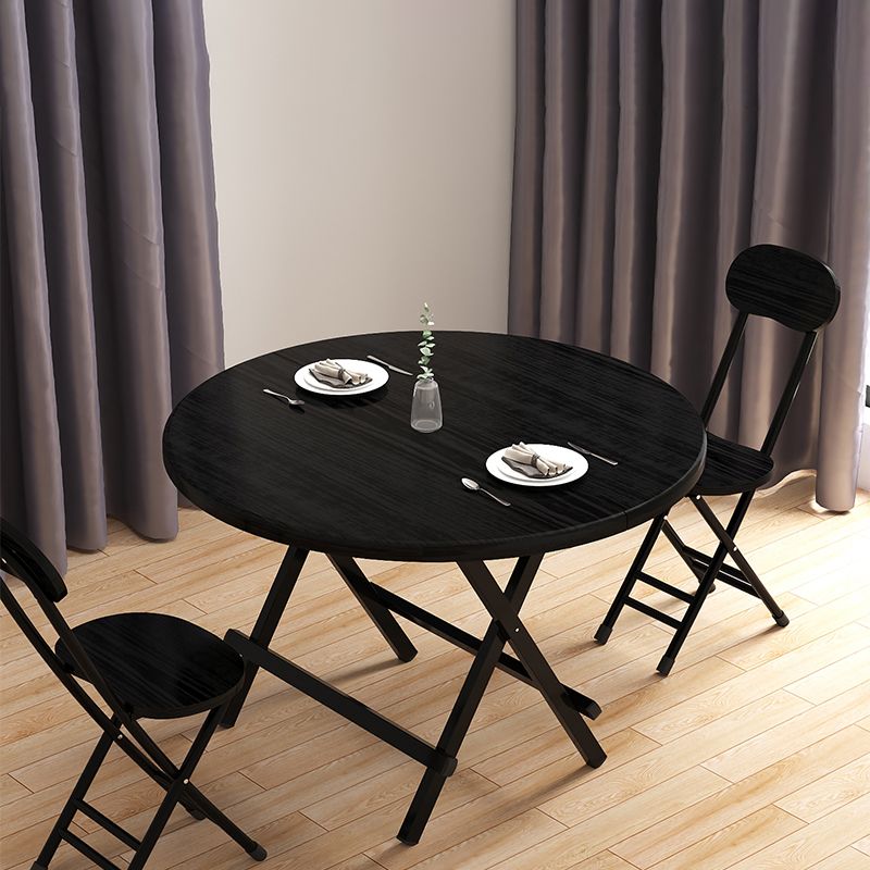 Contemporary Solid Wood Top Dining Room Set with Round Foldable Table Dinette Set Clearhalo 'Dining Room Sets' 'Dining Tables & Seating' 'dining_room_set' 'furn' 'furn_dining_room_set' 'Furniture' 'furniture_dining_room_set' 'Kitchen & Dining Furniture' 'kitchen&dining_furn' 'kitchen' 1200x1200_f667c067-ce0e-4f67-b5d1-dafda9a77b0e