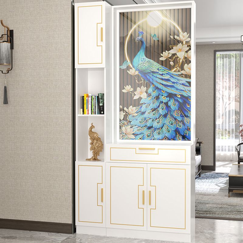 Scandinavian Wood in White 11.81" Wide Accent Cabinet with Drawer