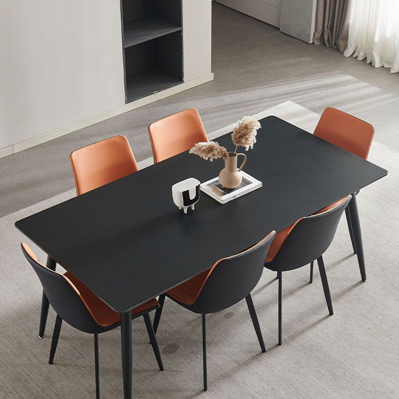 Kitchen Industrial Dinner Table Stone Rectangle 4 Legs Dining Table Clearhalo 'Dining Tables & Seating' 'Dining Tables' 'dining_table' 'furn' 'furn_dining_table' 'Furniture' 'Kitchen & Dining Furniture' 1200x1200_f668c677-58c7-4583-af84-4615af191969