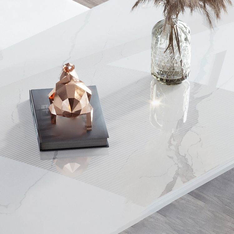 Moderne Rechteck Diniate Set 1/4/5/7 Stück Stein Top Esstisch Set