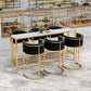 Glam Style Bar Table White Top Faux Marble Bar Dining Room Table Clearhalo 'Bar Furniture' 'Bar Tables' 'bar_tables' 'furn' 'furn_bar_tables' 'Furniture' 'Kitchen & Dining Furniture' 1200x1200_f66c5824-2e2f-453c-96ee-850a2fc87acf