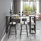 Modern 1/3 Pieces Bar Table Set Rectangle Stone Counter Table for Living Room