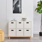 Contemporary Accent Cabinet with Withe Top and Natural Legs Cabinet