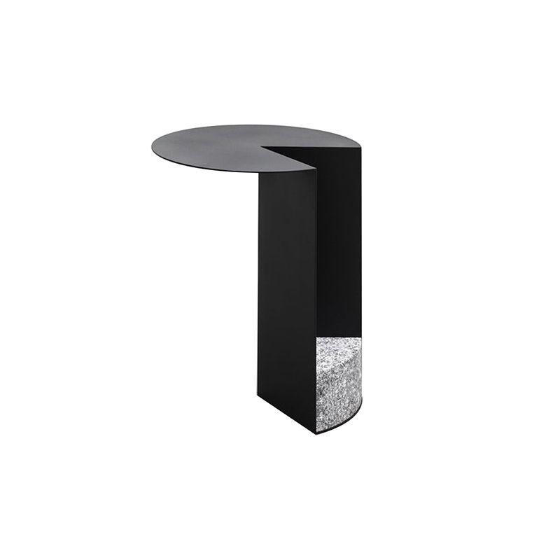 Mid-century Modern Round Side Table with Storage Pedestal End Table