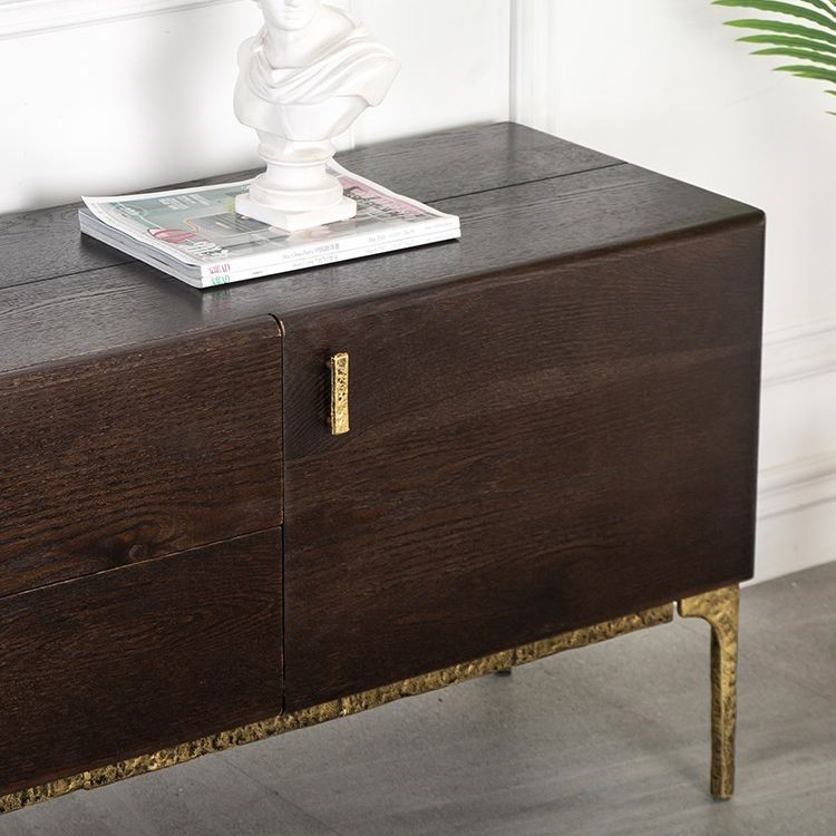 15.75 "W TV Style Industrial Wood Brown Console TV Brown avec tiroir