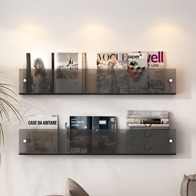 Modern Acrylic Floating Bookshelf 5.9" H Wall Mounted Bookcase Clearhalo 'Bookcases' 'furn' 'furn_bookcases' 'Furniture' 'Office Furniture' 1200x1200_f66f8205-c4a1-4b37-b3e6-4c46a7f69bad
