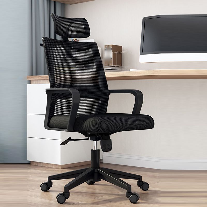 Silla de altura ajustable de escritorio negro moderno para la oficina en casa