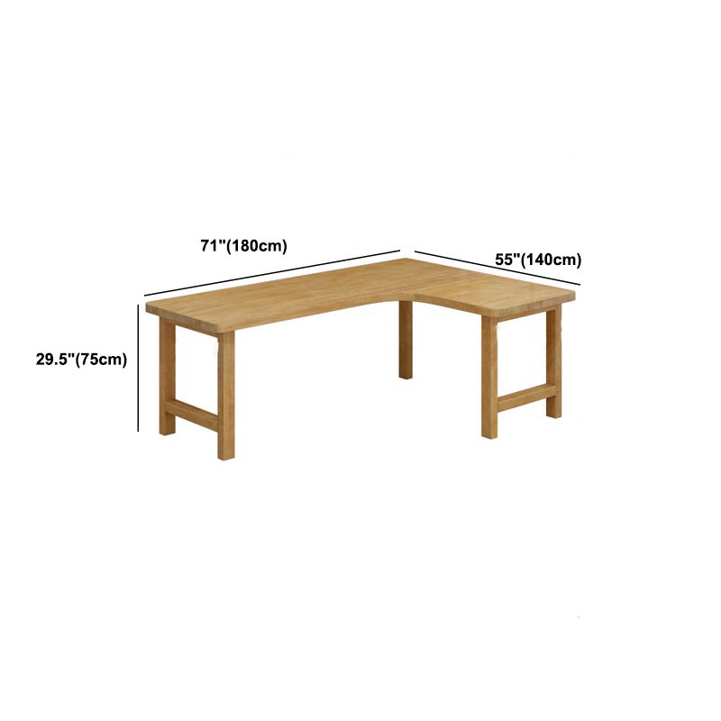 30 "H Modern Office Desk a forma L naturale scrittura in legno solido naturale