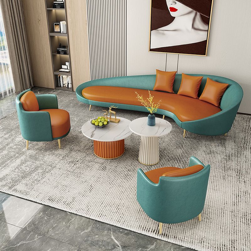 Modern Sloped Arm Curved Sofa Faux Leather Moon Shape Sofa for Living Room Clearhalo 'furn' 'furn_sofas' 'Furniture' 'Living Room Furniture' 'Sofa' 'sofas' 1200x1200_f672c5dd-d7f5-40bd-9710-04e096ed272d