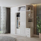 Contemporary Wardrobe Armoire with Garment Rod Wood Wardrobe Closet Clearhalo 'Armoires & Wardrobes' 'armoires_wardrobes' 'Bedroom Furniture' 'furn' 'furn_armoires_wardrobes' 'Furniture' 1200x1200_f675aa3c-5fd2-44bb-b558-5af8d5177175