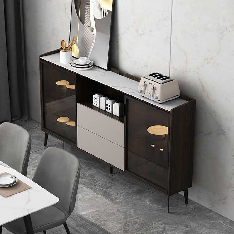 Scheda laterale in stile moderno con cassetti e sideboard di archiviazione per sala da pranzo