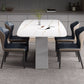 Industrial Sintered Stone Table for Restaurant Rectangle White Table with Double Pedestal Clearhalo 'Dining Tables & Seating' 'Dining Tables' 'dining_table' 'furn' 'furn_dining_table' 'Furniture' 'Kitchen & Dining Furniture' 1200x1200_f6791281-777e-4996-b08e-4d92b44c676f