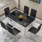 Glass Top Dining Table Modern Rectangle Dining Table with 4 Legs Clearhalo ' dining_table' 'Dining Tables & Seating' 'Dining Tables' 'Furniture' 'furniture_dining_table' 'Kitchen & Dining Furniture' 'kitchen&dining_furn' 'kitchen' 'kitchen_dining_table' 1200x1200_f679c94f-1d41-460c-a5d2-da3e556f85ca