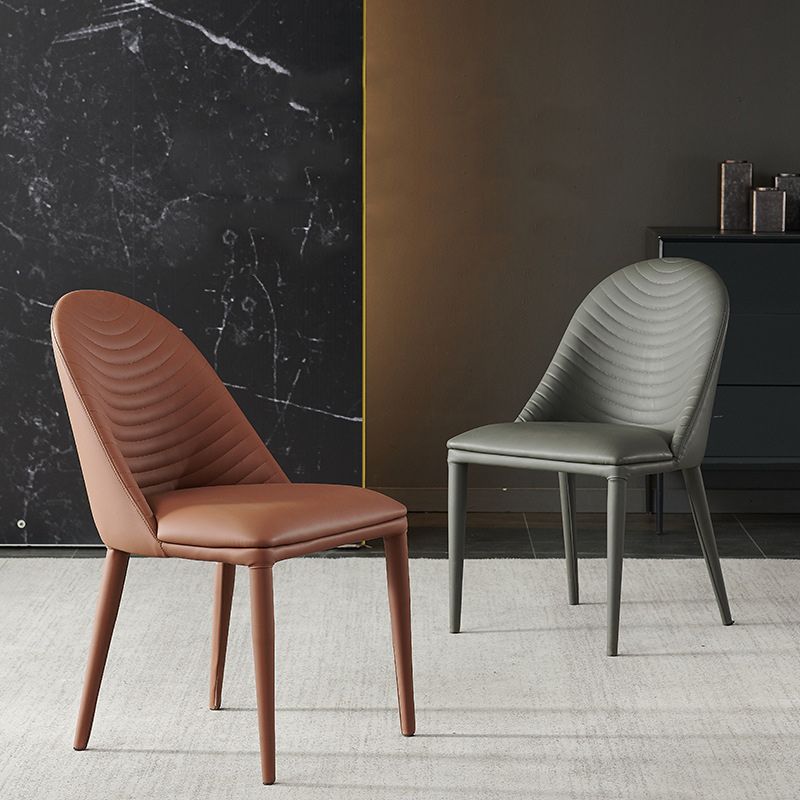 Sillas laterales de comedor de cuero sintética contemporánea para uso de restaurantes para uso de restaurantes