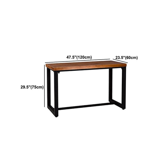 金属の架台ベースのあるレストランのダイニングテーブル用工業用松の木材テーブル