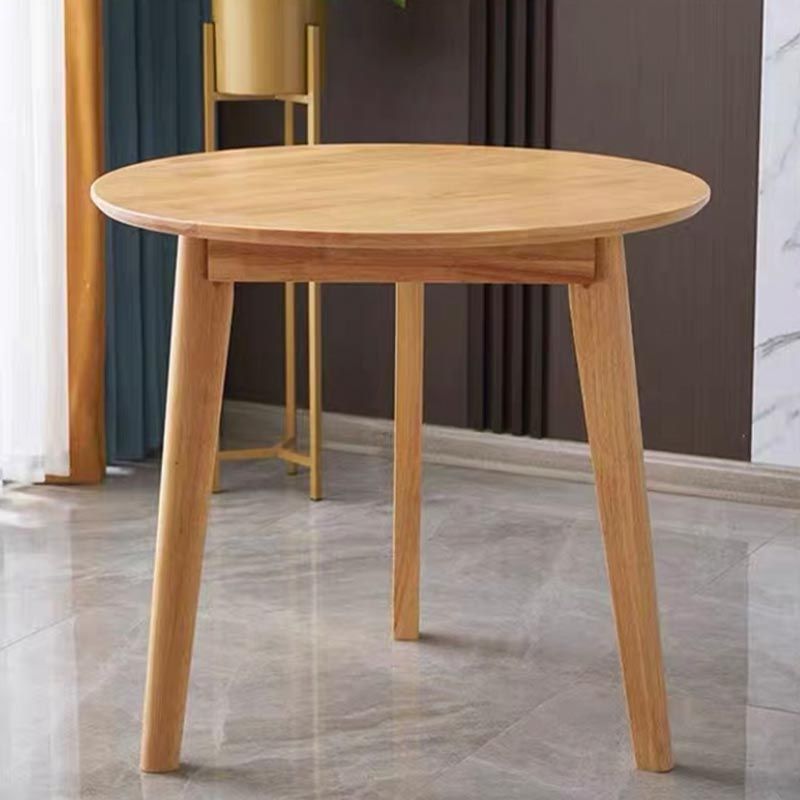 Rubberwood Solid Wood Dining Table Round Dining Table in Walnut and Natural Clearhalo 'Dining Tables & Seating' 'Dining Tables' 'dining_table' 'furn' 'furn_dining_table' 'Furniture' 'Kitchen & Dining Furniture' 1200x1200_f67bde84-3d27-48f1-8ca4-36cfc679b685