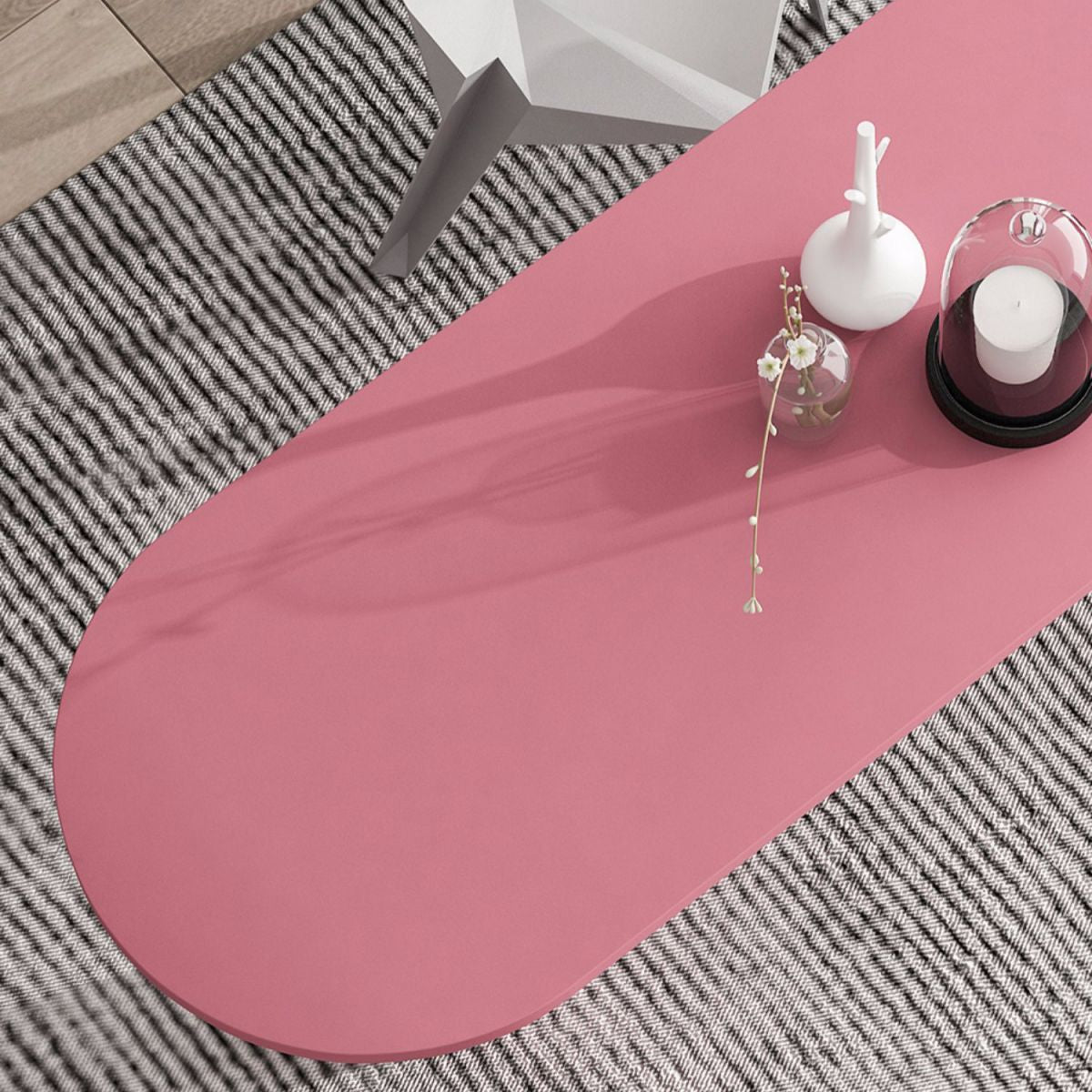 キッチン用の木製カウンターテーブルの特殊ダイニングテーブルのモダンピンク