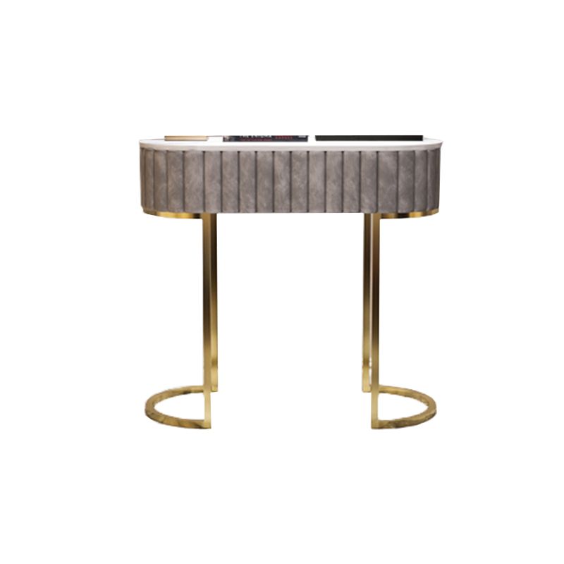 Mesa de consola de mármol oval de la mesa de acento de marco Ironcraft para el salón