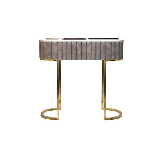 Mesa de consola de mármol oval de la mesa de acento de marco Ironcraft para el salón