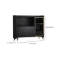 Zwarte open opbergserver Glam Wood Dining Server met 2 lades
