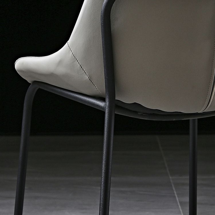 Modern Metal Dining Room Chairs Upholstered Side PU Leather Armless Chairs Clearhalo ' kitchen&dining_furn' 'Dining Chairs' 'Dining Tables & Seating' 'dining_chair' 'furn' 'furn_dining_chair' 'Furniture' 'furniture_dining_chair' 'Kitchen & Dining Furniture' 'kitchen' 1200x1200_f67fd57f-019b-47ca-b75f-6c23fe86d5a0
