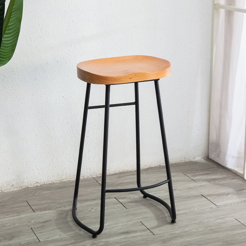 Tabouret de comptoir en bois massif de style contemporain tabouret de siège de siège avec repose-pieds