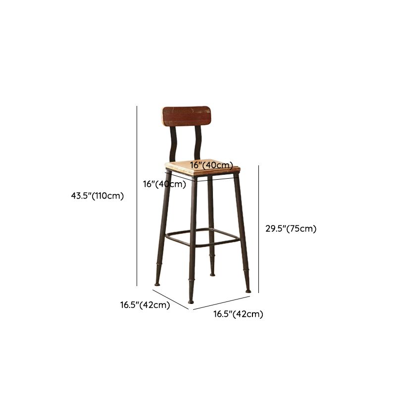 Industriemetall -Esshocker Armless Barhocker mit Fußstütze