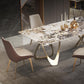 Set di dinette glam beige per casa 1/4/5/7 pezzi set da pranzo in pietra