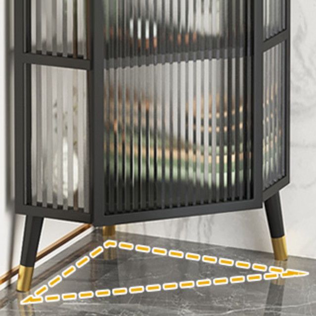 Dining Room Minimalism Buffet Server Glass Door Metal Frame Dining Server Clearhalo 'buffet_sideboard' 'Buffets & Sideboards' 'furn' 'furn_buffet_sideboard' 'Furniture' 'furniture_buffet_sideboard' 'Kitchen & Dining Furniture' 1200x1200_f681493f-17c1-40b7-9f2a-b2439a395bac