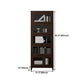 Espresso Shelf Bookcase Modern & Contemporary Bookshelf with Doors for Study Room