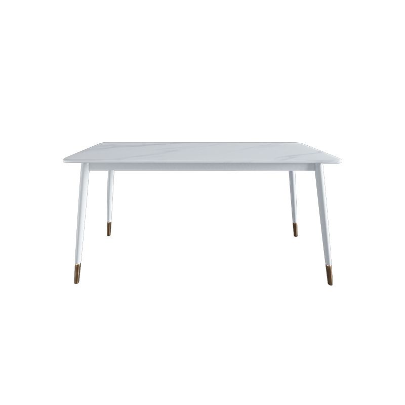 Modern White Iron Dinette Set 1/2/5/7 Pieces Rectangle Sintered Stone Top Dining Table Set Clearhalo 'Dining Room Sets' 'Dining Tables & Seating' 'dining_room_set' 'furn' 'furn_dining_room_set' 'Furniture' 'Kitchen & Dining Furniture' 1200x1200_f68533f6-1ec2-4292-906e-08f25044f707