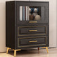 Contemporary Black Chest Glass Paned Accent Cabinet with Drawer Clearhalo 'Cabinets & Chests' 'cabinets_chests' 'furn' 'furn_cabinets_chests' 'Furniture' 'Living Room Furniture' 1200x1200_f6853f09-b641-4b0b-974b-c9865e3c6749
