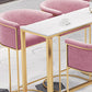 Mesa moderna con altura de barra, mesa de Bar con tapa de mármol sintético para sala de estar