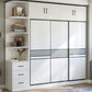 Sliding Wardrobe Armoire with Shelves Engineered Wood Wardrobe Cabinet
