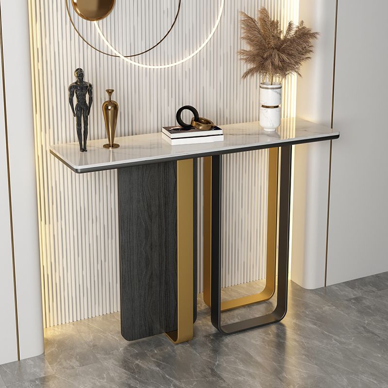 TABELLO DI CONSOLA RECTALLANGE STONE MODERNA MODERNA 13,78 "WAVOLA ACCENTO W con 1 scaffale