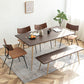 Traditional Luxury Dining Table Rectangle Wooden 4 Legs Table with Metal Base Clearhalo ' dining_table' 'Dining Tables & Seating' 'Dining Tables' 'furn' 'furn_dining_table' 'Furniture' 'furniture_dining_table' 'Kitchen & Dining Furniture' 'kitchen&dining_furn' 'kitchen' 'kitchen_dining_table' 1200x1200_f6892223-6b89-4221-8093-d8068a2259fd