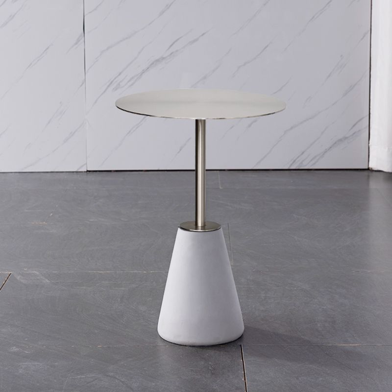 Mid-Century Modern Pedestal Mental Coffee Table Round Top Shape Coffee Cocktail Table