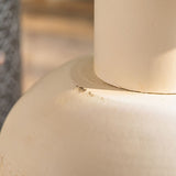 Rustic Iron Pedestal Round Wood Top Coffee Table - Distressed Surface Treatment