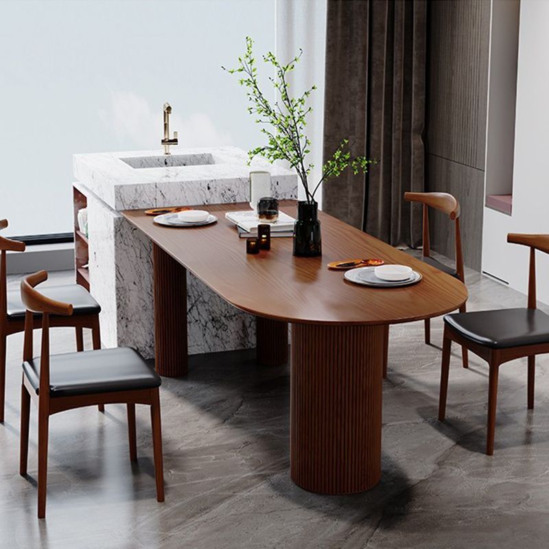Solid Wood Contemporary Free Form Indoor Table Wood Top Table for Dining Room and Kitchen Clearhalo ' dining_table' 'Dining Tables & Seating' 'Dining Tables' 'furn' 'furn_dining_table' 'Furniture' 'furniture_dining_table' 'Kitchen & Dining Furniture' 'kitchen&dining_furn' 'kitchen' 'kitchen_dining_table' 1200x1200_f68b8eb7-04b6-4c03-8f24-7a12179aba1e