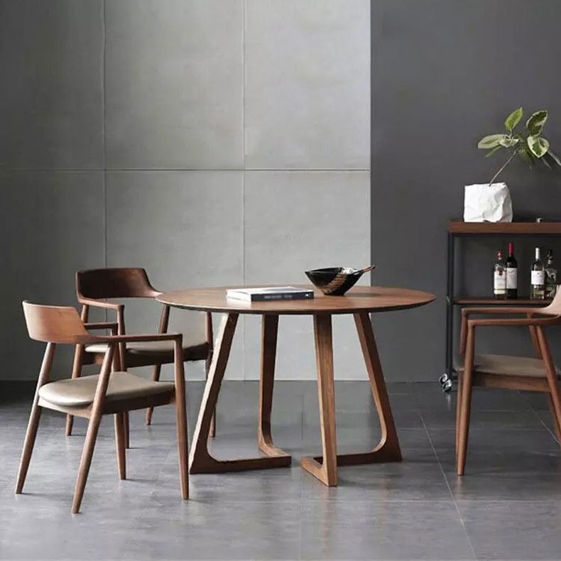 Pine Solid Wood Dining Table Round Wood Dining Table for Kitchen