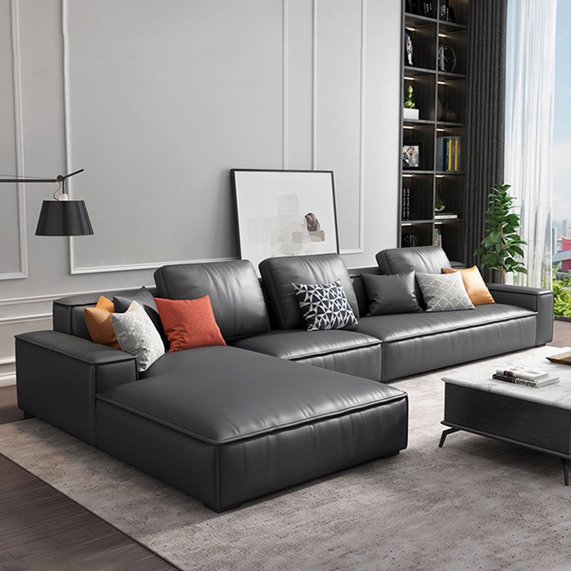 Noordse stationaire faux leer verzonken arm woonkamer sofa chaise