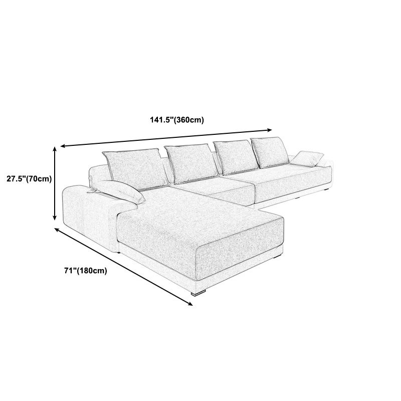 Modern Cushions Pillow Top Arm Sectional with Slipcovered for Living Room Clearhalo 'furn' 'furn_sectionals' 'Furniture' 'furniture_sectionals' 'kitchen' 'kitchen_sectionals' 'Living Room Furniture' 'Sectionals' 1200x1200_f68e3a2f-3ef1-46e6-9c30-08287728667e