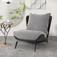 Nordic Style Armless Black Metal Upholstered Chair with Pillow Back
