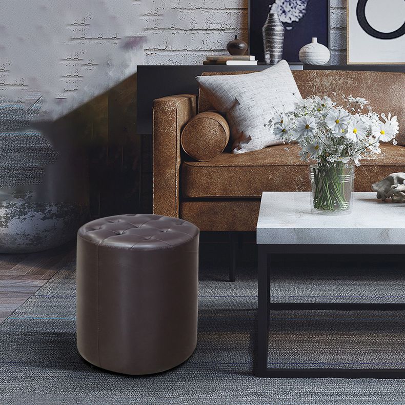 Ottoman moderne à eau naturelle en cuir authentique Pouf Pouf Pouf