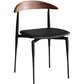 Industrial Stackable Dining Chairs Black Iron Legs Armless Dining Side Chair