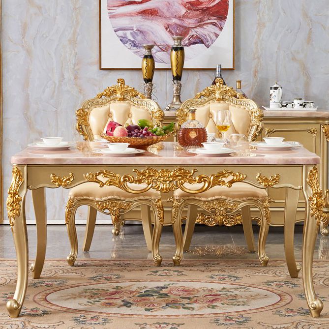 Solid Wood Victorian Rectangular Table Marble Top Table with 4 Wood Legs Clearhalo ' dining_table' 'Dining Tables & Seating' 'Dining Tables' 'furn' 'furn_dining_table' 'Furniture' 'furniture_dining_table' 'Kitchen & Dining Furniture' 'kitchen&dining_furn' 'kitchen' 'kitchen_dining_table' 1200x1200_f6940c98-3f41-4e2c-8f1e-e8dd7abd5678