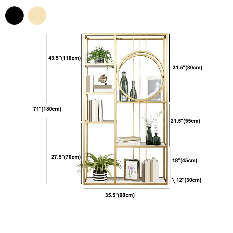 Metal Rectangle Storage Bookshelf Scandinavian Home Office Bookcase