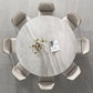 Metal and Slate Table Modern Minimalist Family Retractable Round Dining Table