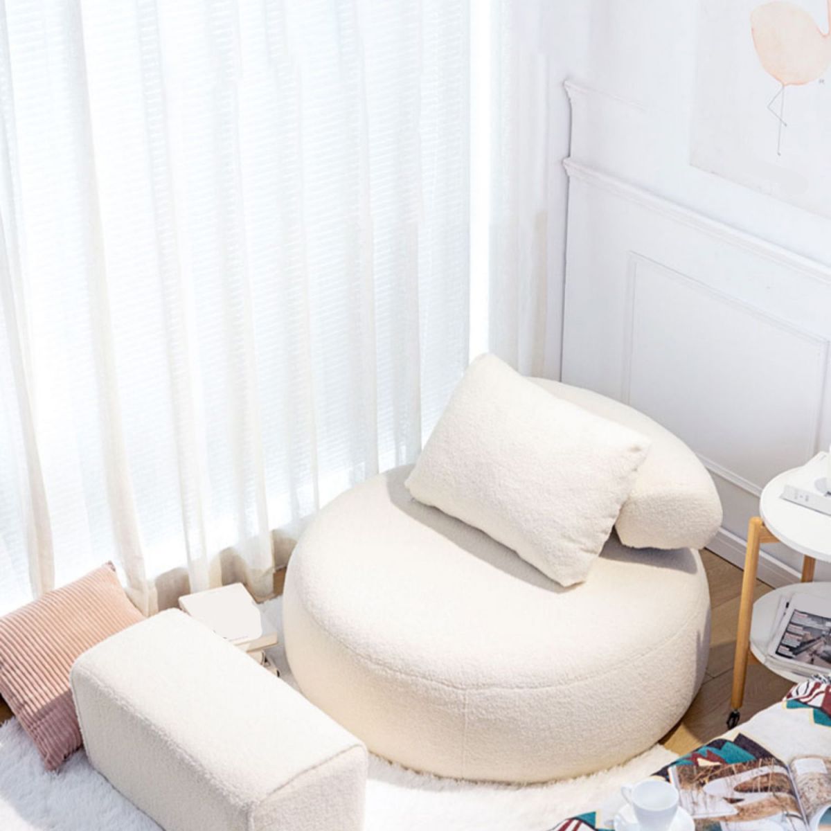 Contemporary Fixed Back Lounge Chair Bedroom Solid Color Lounge Chair Clearhalo 'Accent Chairs' 'accent_chairs' 'Chairs & Seating' 'furn' 'furn_accent_chairs' 'Furniture' 'Living Room Furniture' 1200x1200_f69813f8-32ab-4e19-9533-a3f576e1f3f6