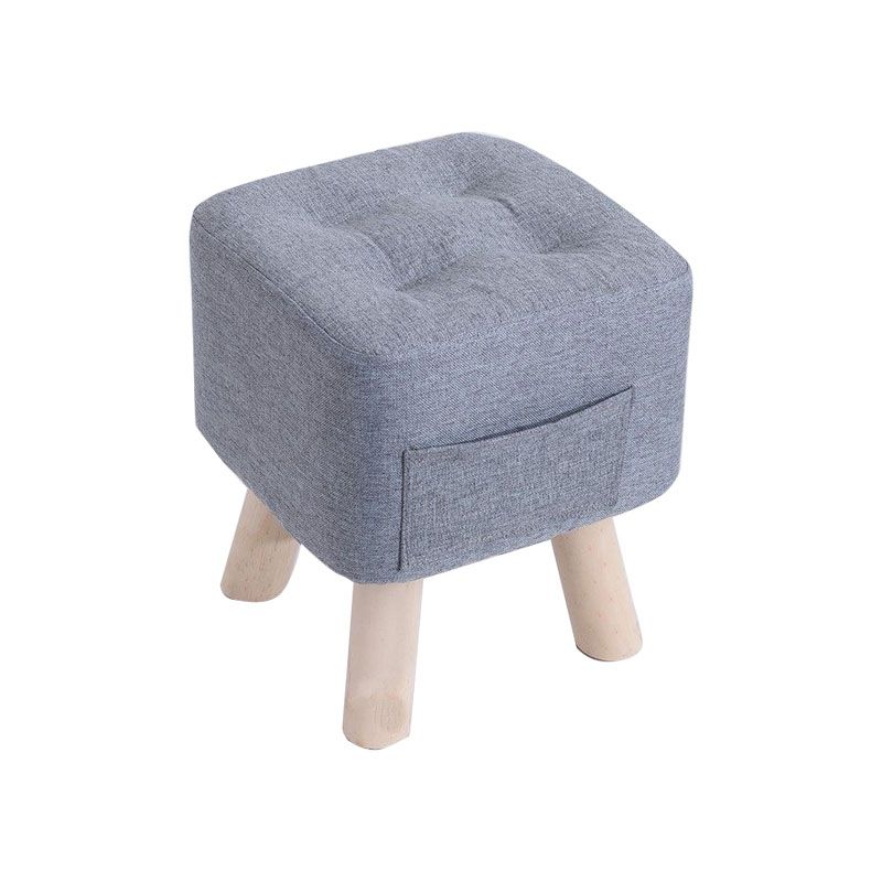 Modern Ottoman Fabric Upholstered Tufted Solid Color Pocket Square Ottoman with Chair Legs Clearhalo 'furn' 'furn_ottomans_poufs' 'Furniture' 'Living Room Furniture' 'Ottomans & Poufs' 'ottomans_poufs' 1200x1200_f69a1d4c-6f60-41bd-981a-ce36e41af602